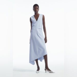 COS Gathered Asymmetric Midi Dress
